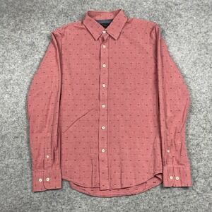 Banana Republic Soft Wash Slim Fit Shirt Mens‎ Small Pink Bowtie AOP Button Up